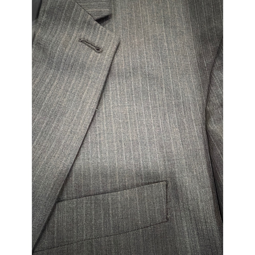 Perry Ellis Mens 42R Classic Fit Suit Jacket Blazer Pewter Heather Pinstripe NWT - Picture 5 of 9